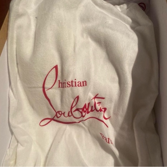 Christian louboutin red bottoms with the spikes suede shoes